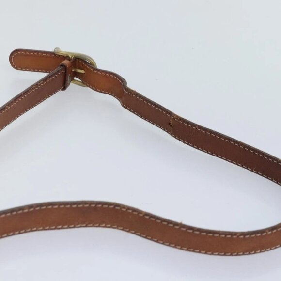 CELINE Macadam Canvas Shoulder Bag PVC Leather Brown Gold Auth 93829 - Picture 9 of 14